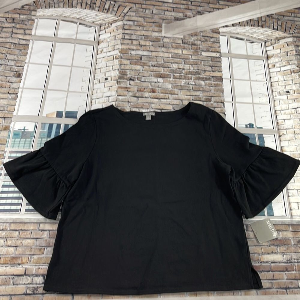 NWT Women’s Falls Creek Black Crewneck Belle Sleeve Classic Shirt (XL) GE10